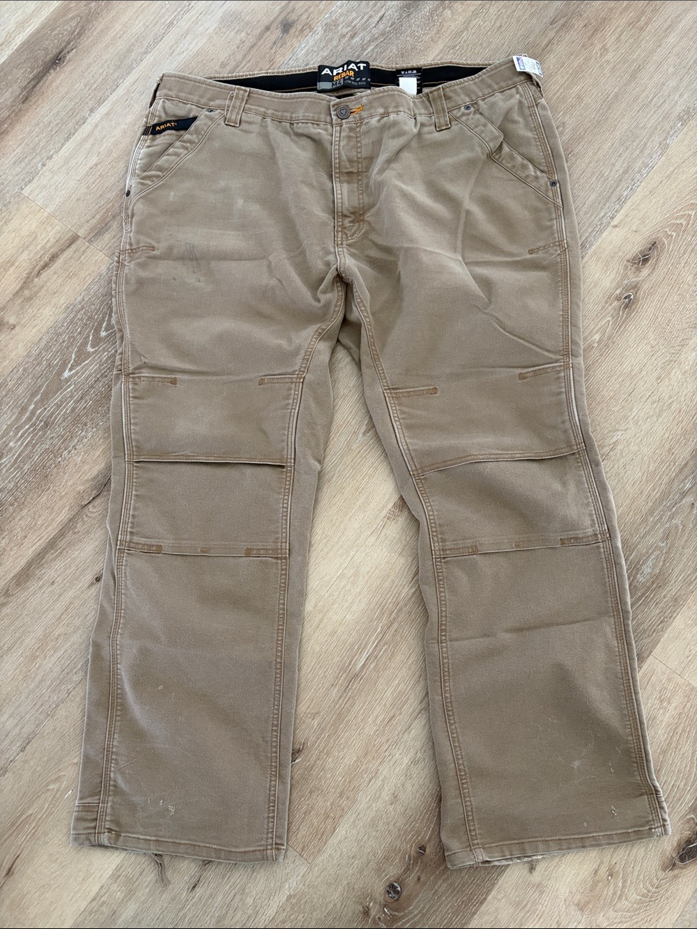 Ariat REBAR Men's Tan Cargo M4 Pants - Heavy-Duty Utility Trousers